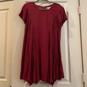 Silence + noise red short sleeve shift dress